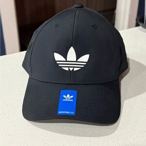 Adidas Black Hat with White Trefoil Logo